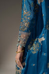 3 Piece Embroidered Tassel Silk Suit