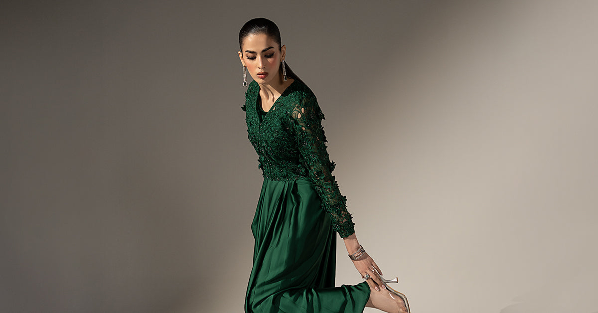 3 Piece Embellished Charmeuse Suit