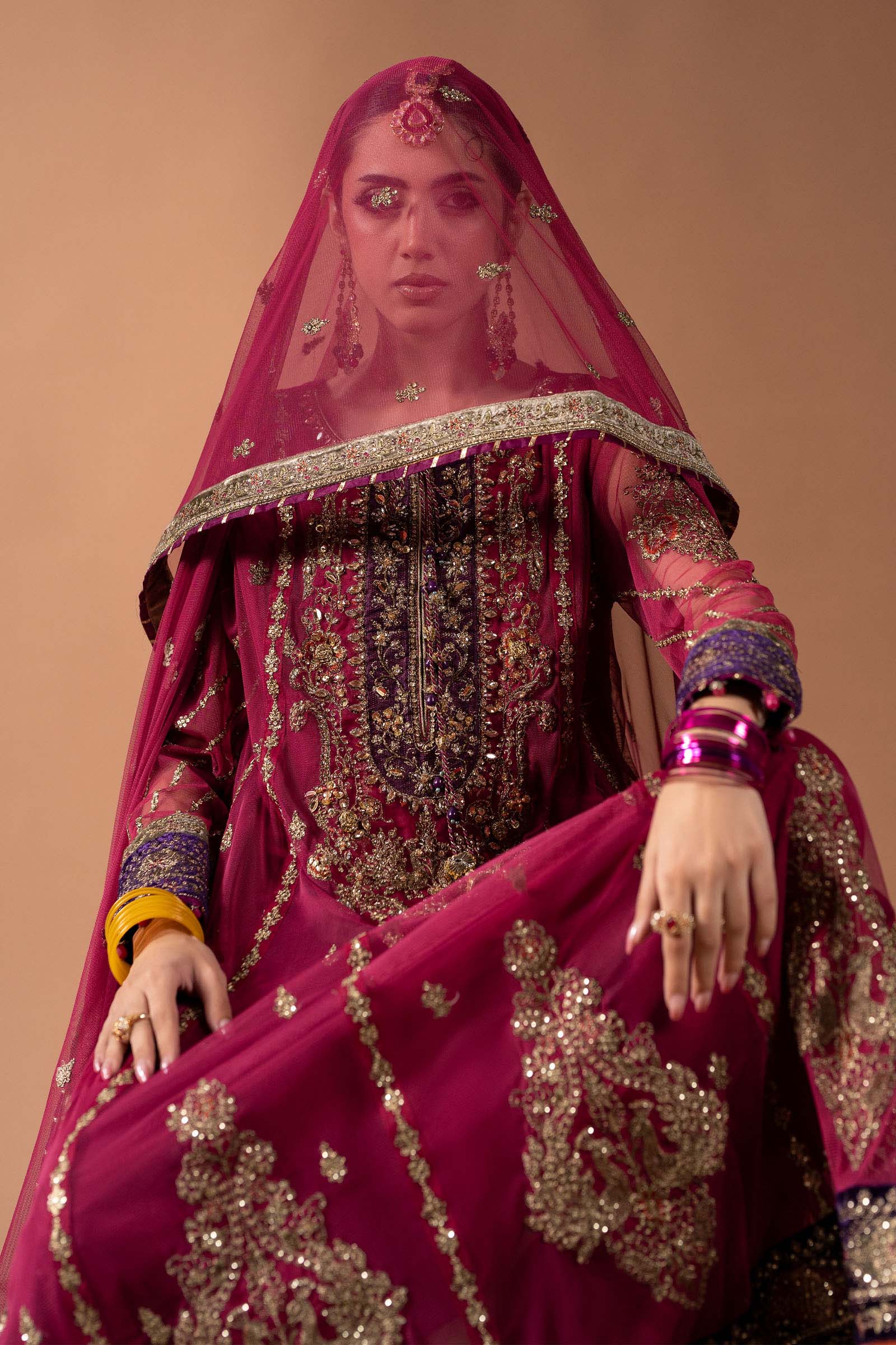 3 Piece Embroidered Net Suit