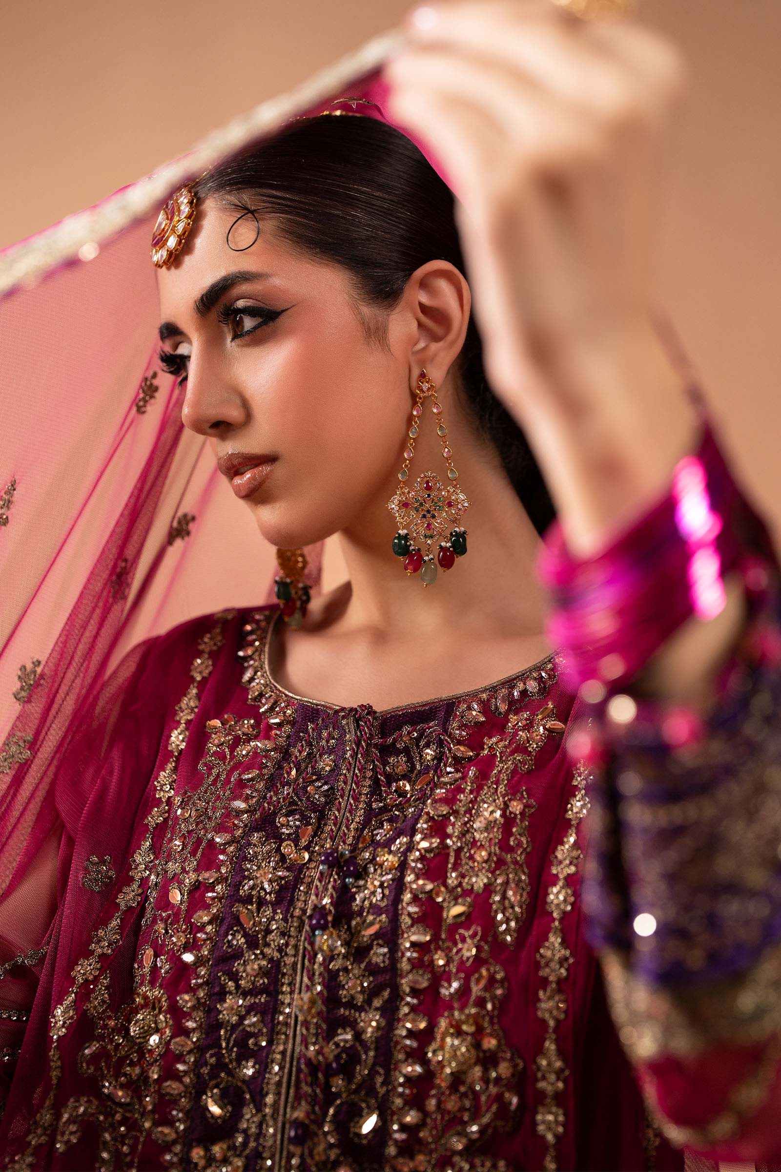3 Piece Embroidered Net Suit