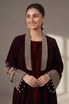 3 Piece Embroidered Velvet Suit