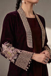 3 Piece Embroidered Velvet Suit