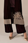 3 Piece Embroidered Velvet Suit
