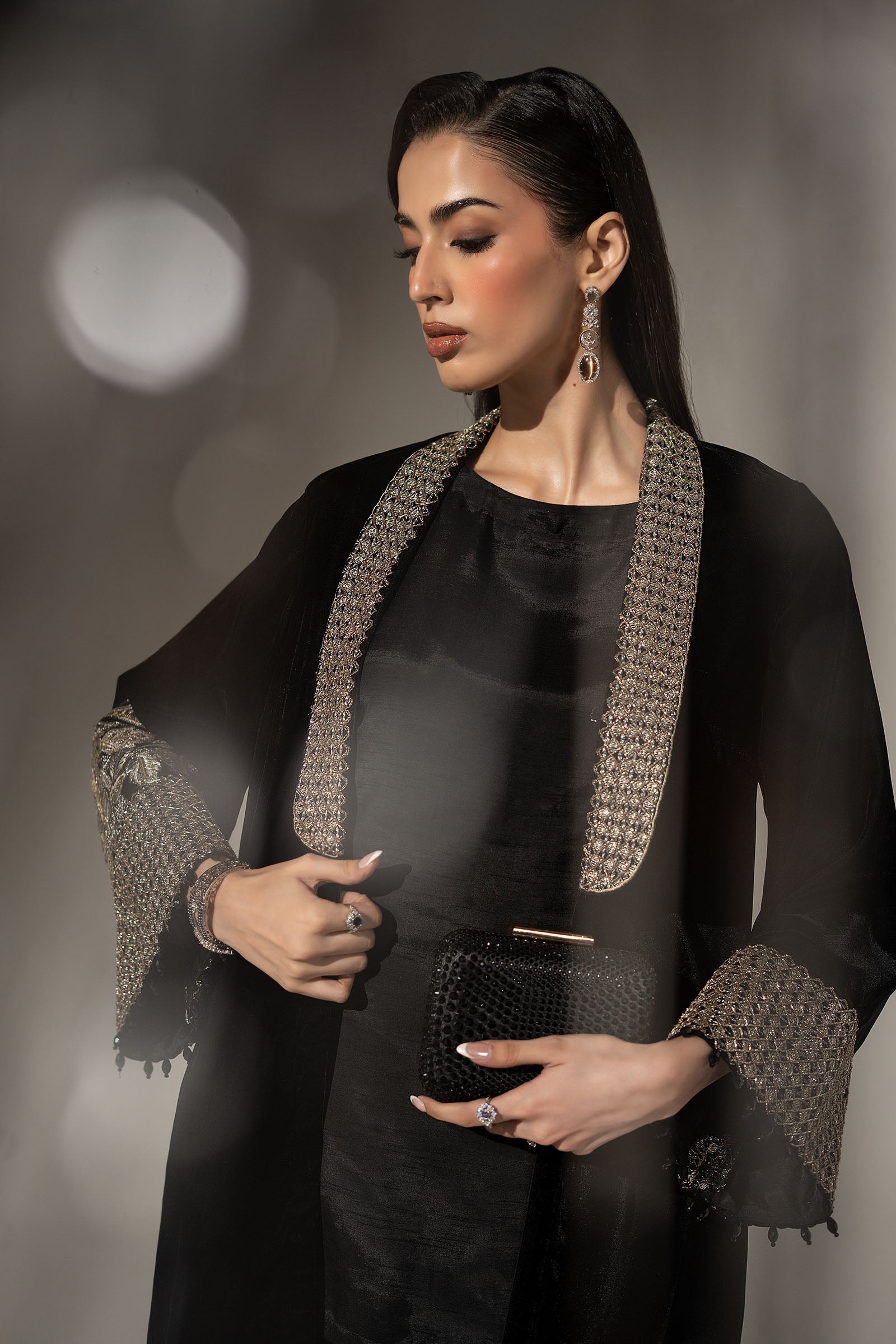 3 Piece Embroidered Velvet Suit