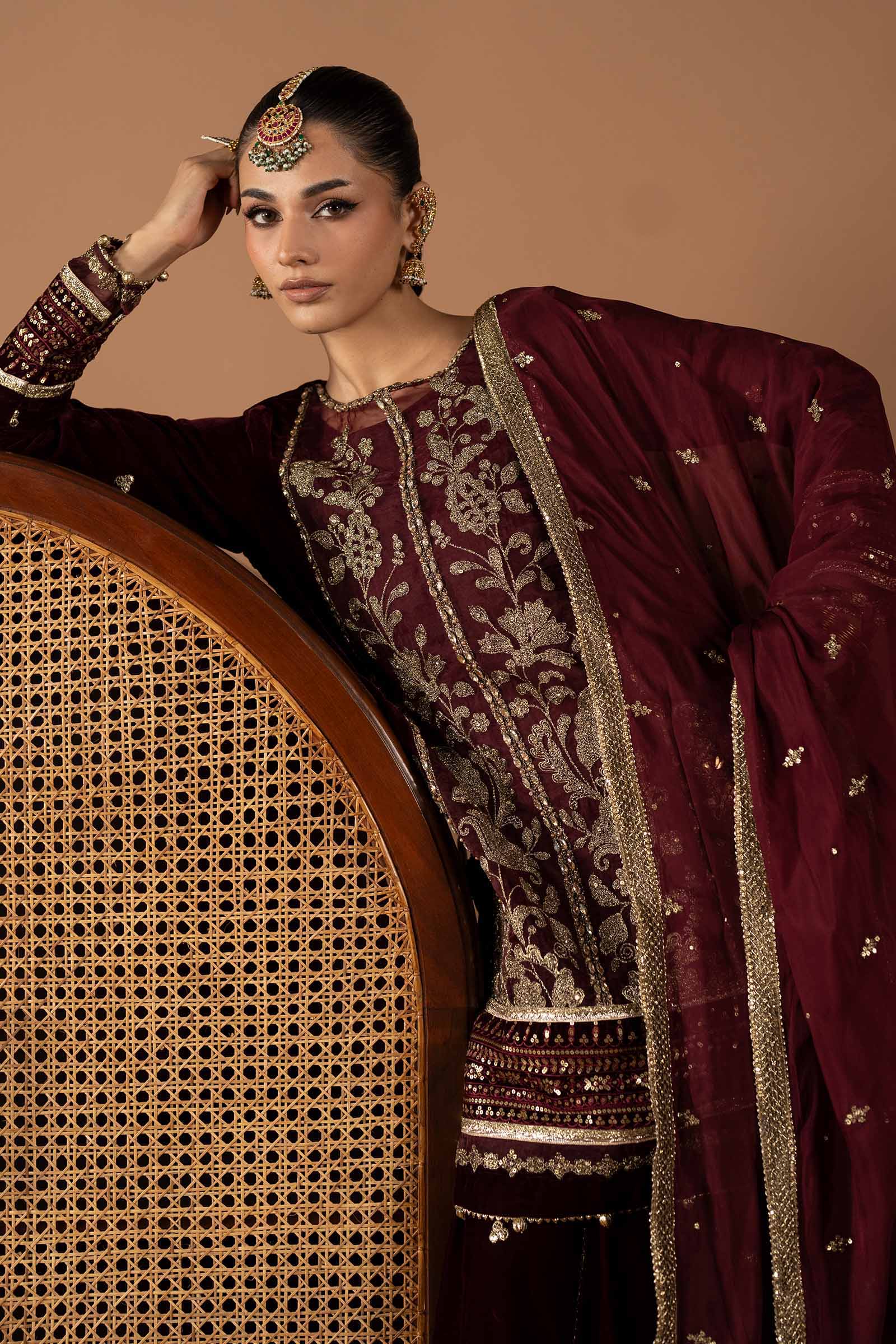 3 Piece Embroidered Velvet Suit