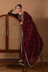 3 Piece Embroidered Velvet Suit
