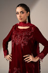 3 Piece Embroidered Velvet Suit
