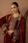 3 Piece Embroidered Velvet Suit