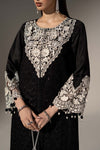 3 Piece Embroidered Cotton Satin Suit