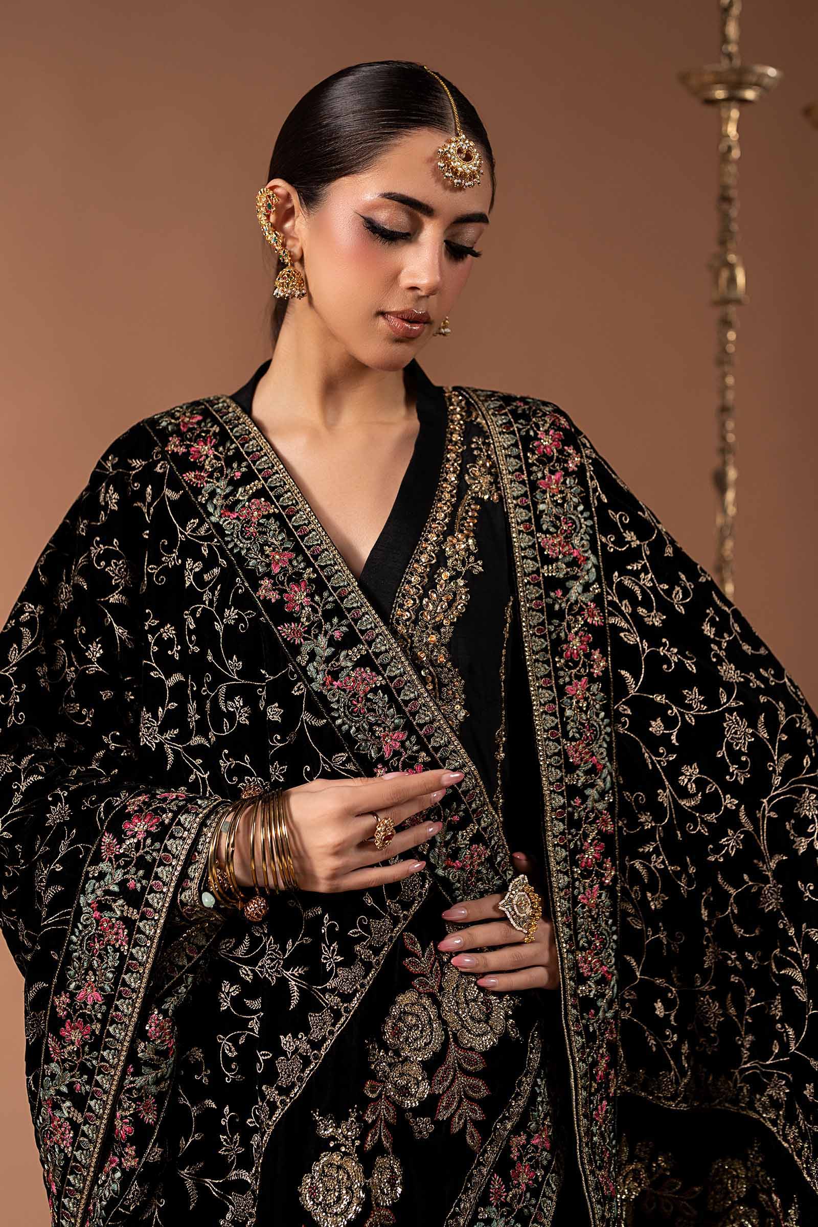 3 Piece Embroidered Raw Silk Suit