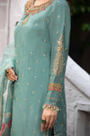 3 Piece Embroidered Raw Silk Suit