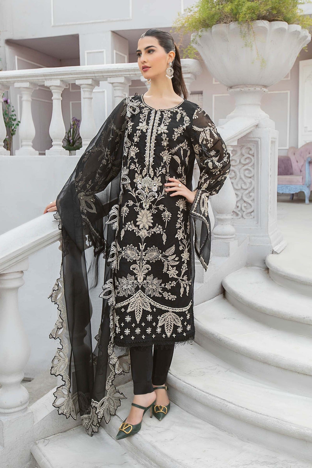 3 Piece Embroidered Suit