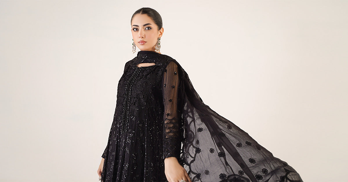 3 Piece Embroidered Chiffon Suit