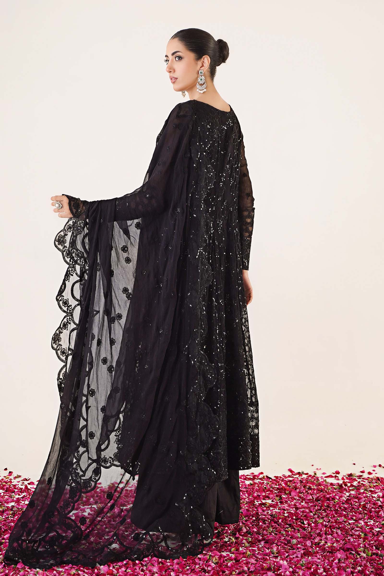 3 Piece Embroidered Chiffon Suit