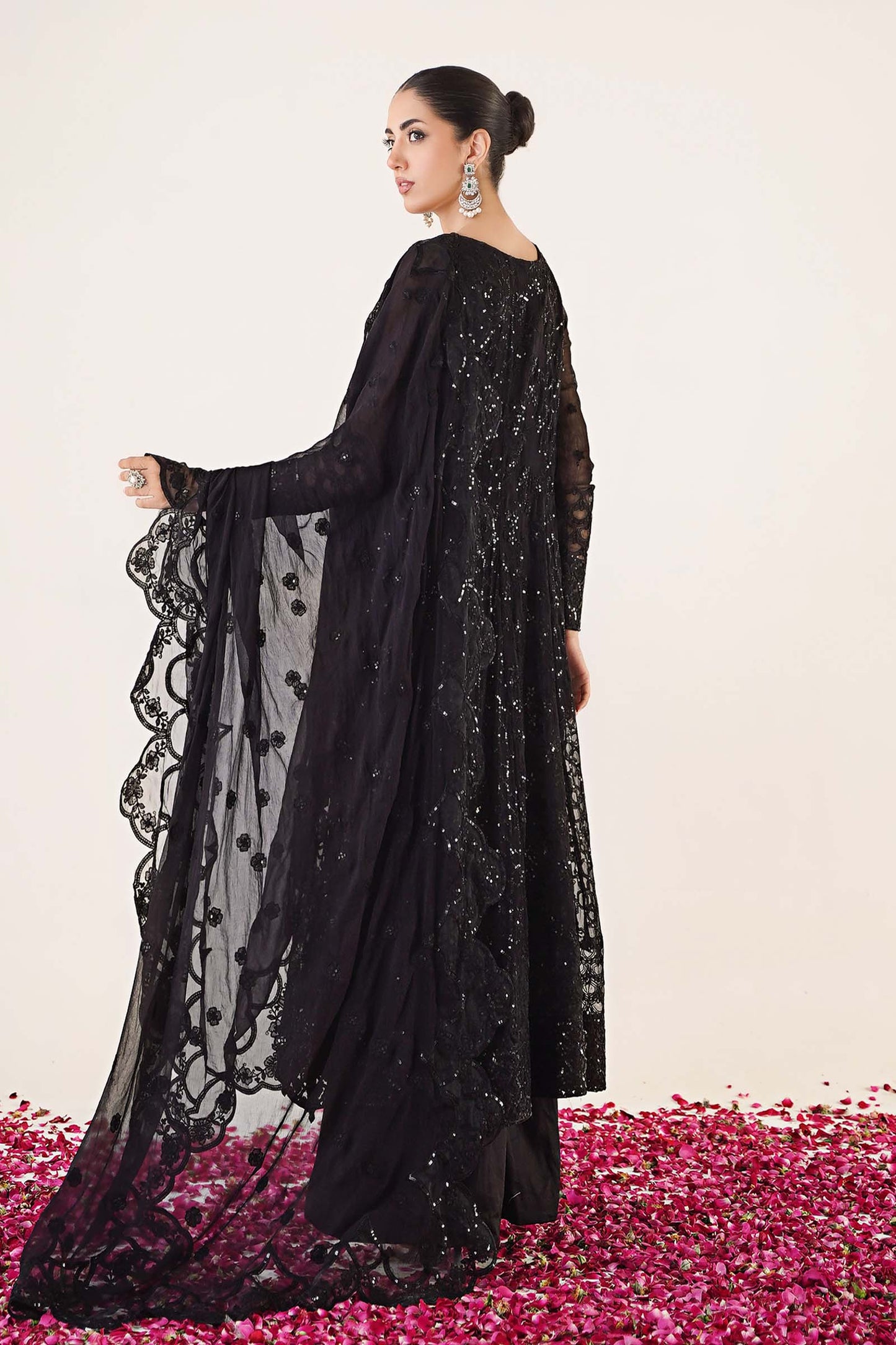 3 Piece Embroidered Chiffon Suit