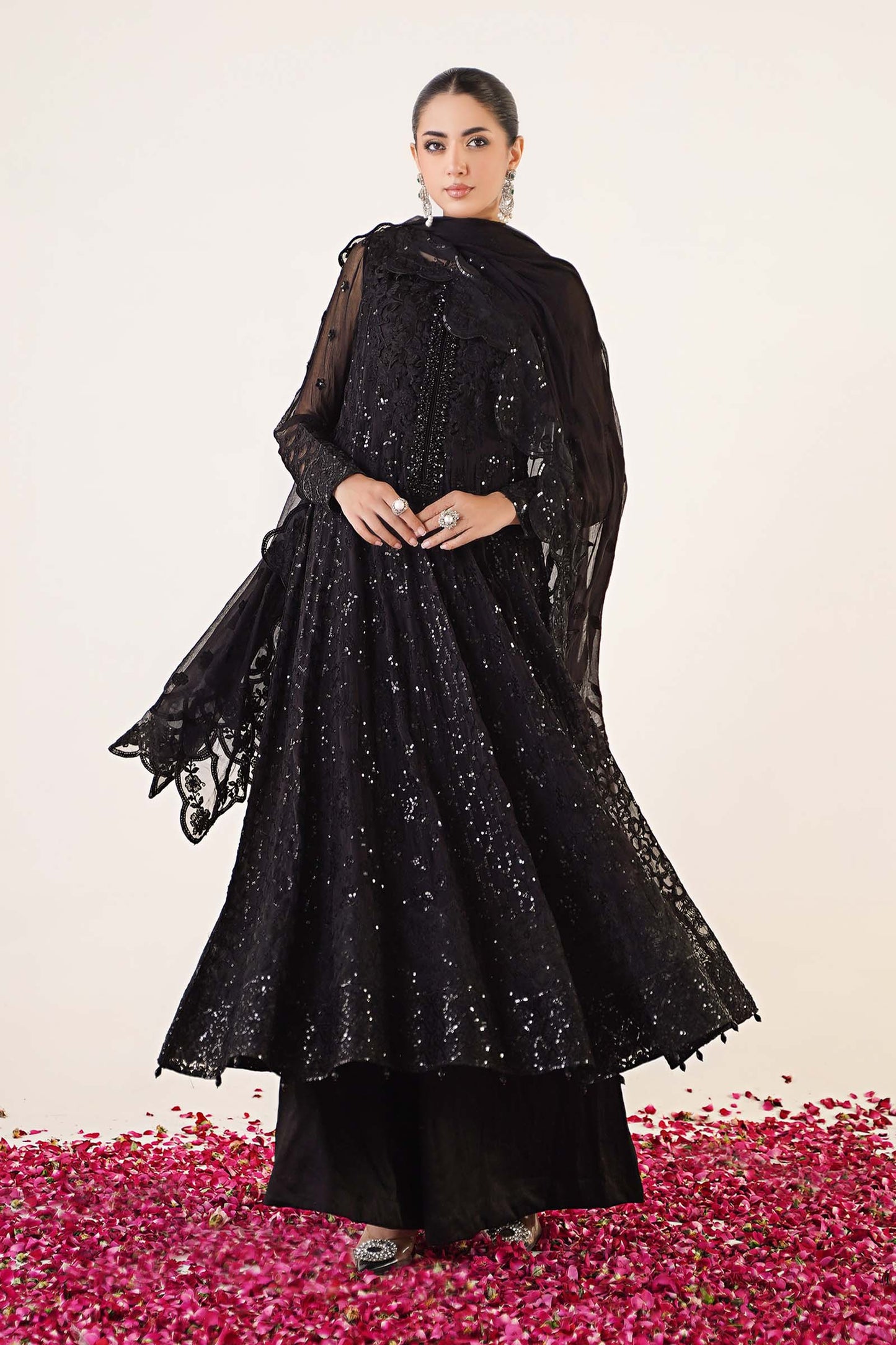 3 Piece Embroidered Chiffon Suit