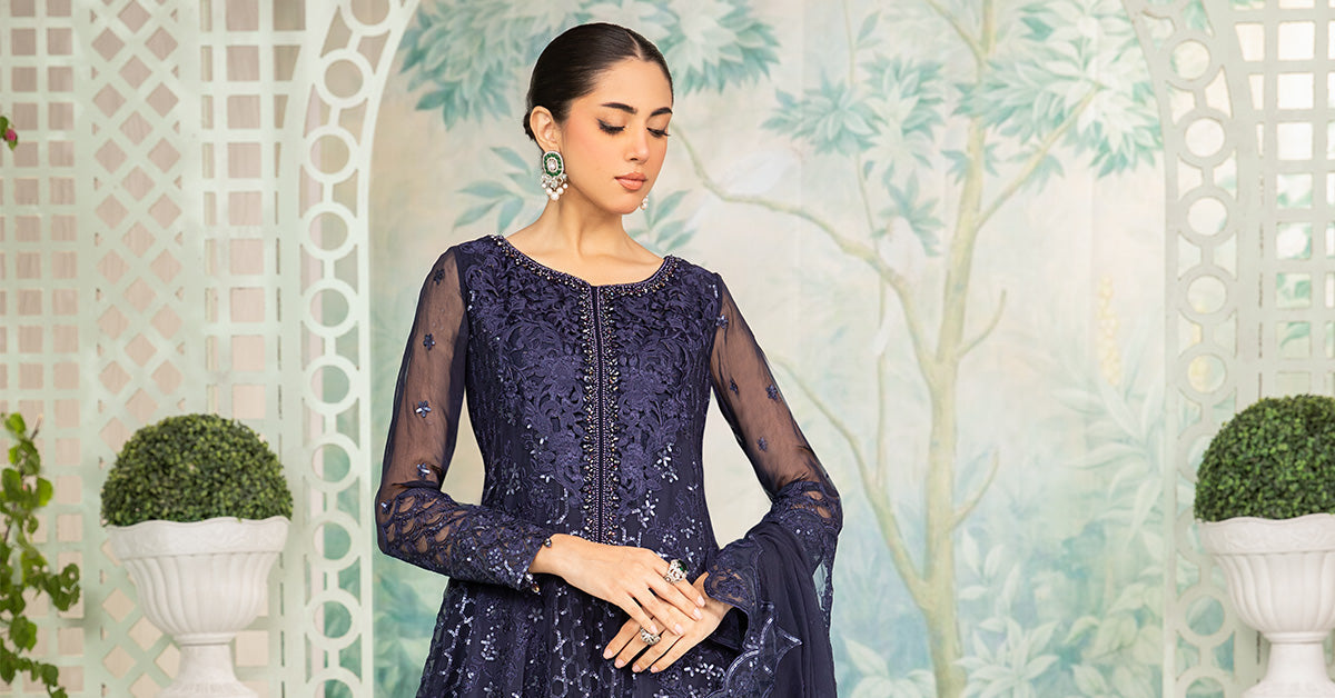 3 Piece Embroidered Chiffon Suit
