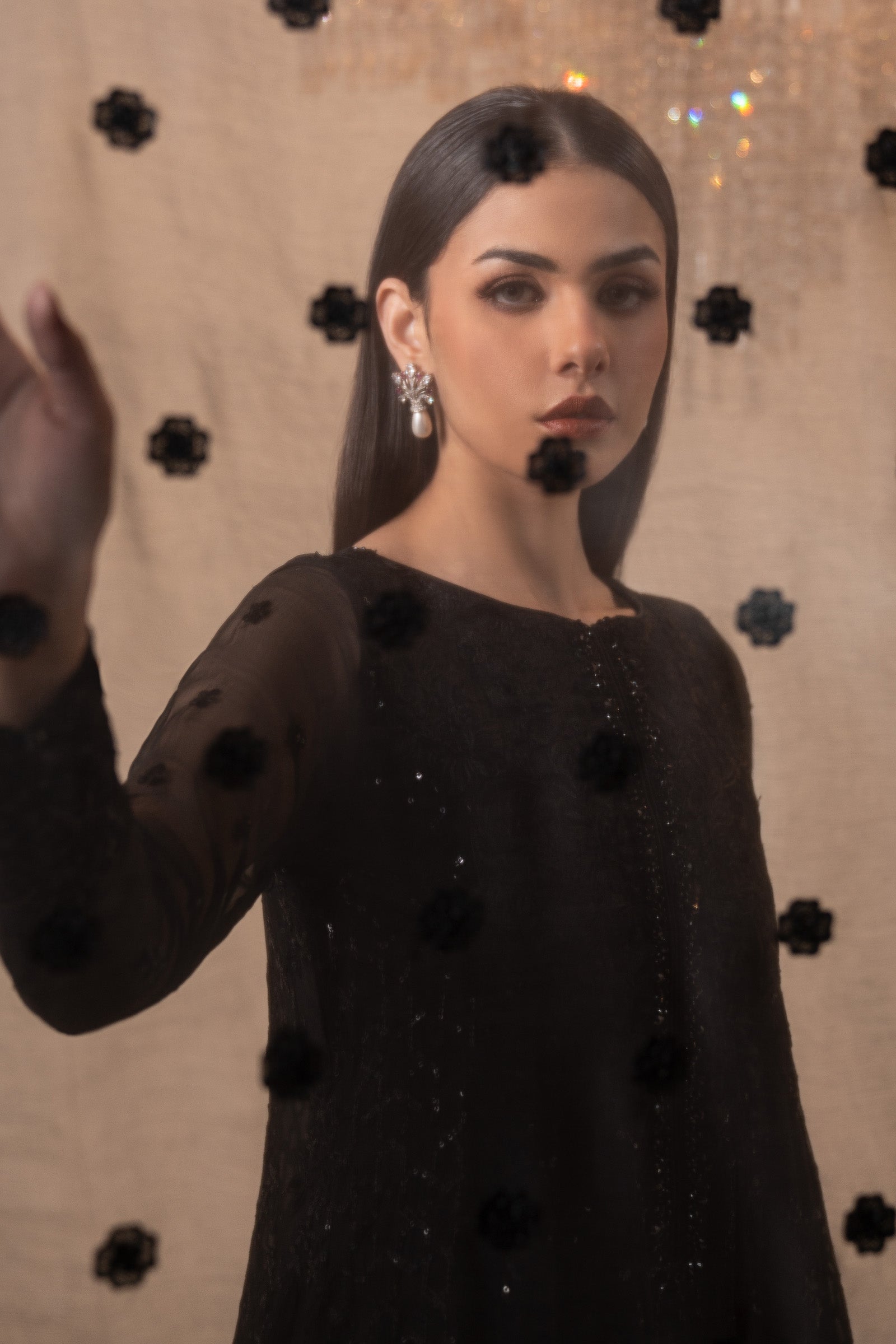 3 Piece Embroidered Chiffon Suit