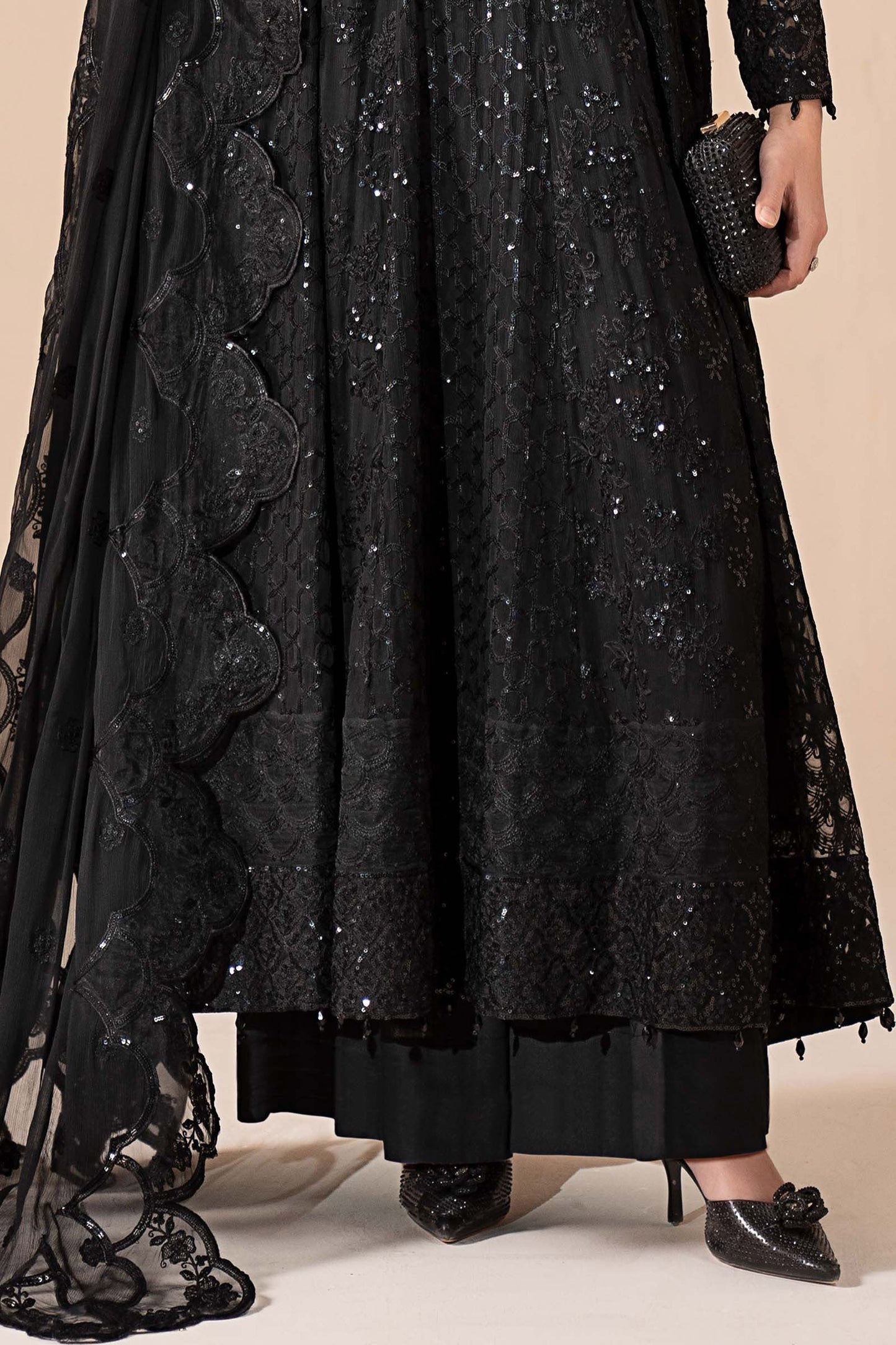 3 Piece Embroidered Chiffon Suit