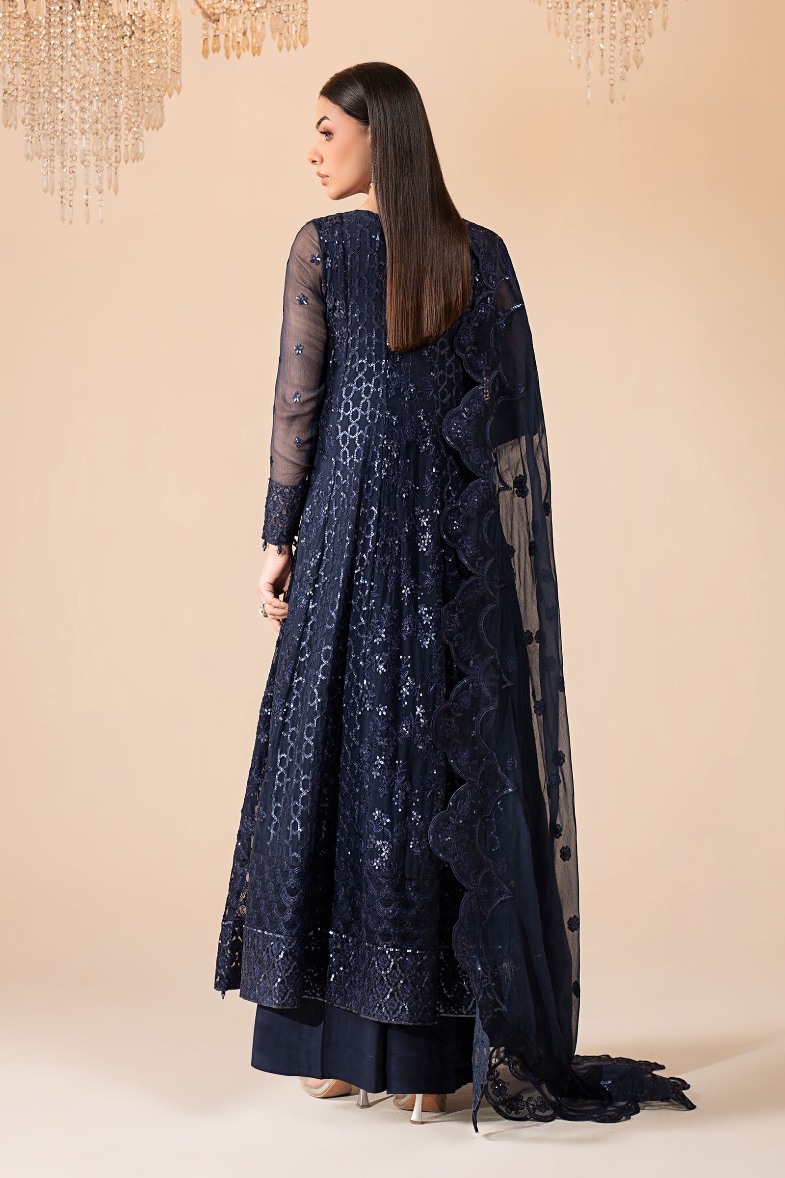 3 Piece Embroidered Chiffon Suit