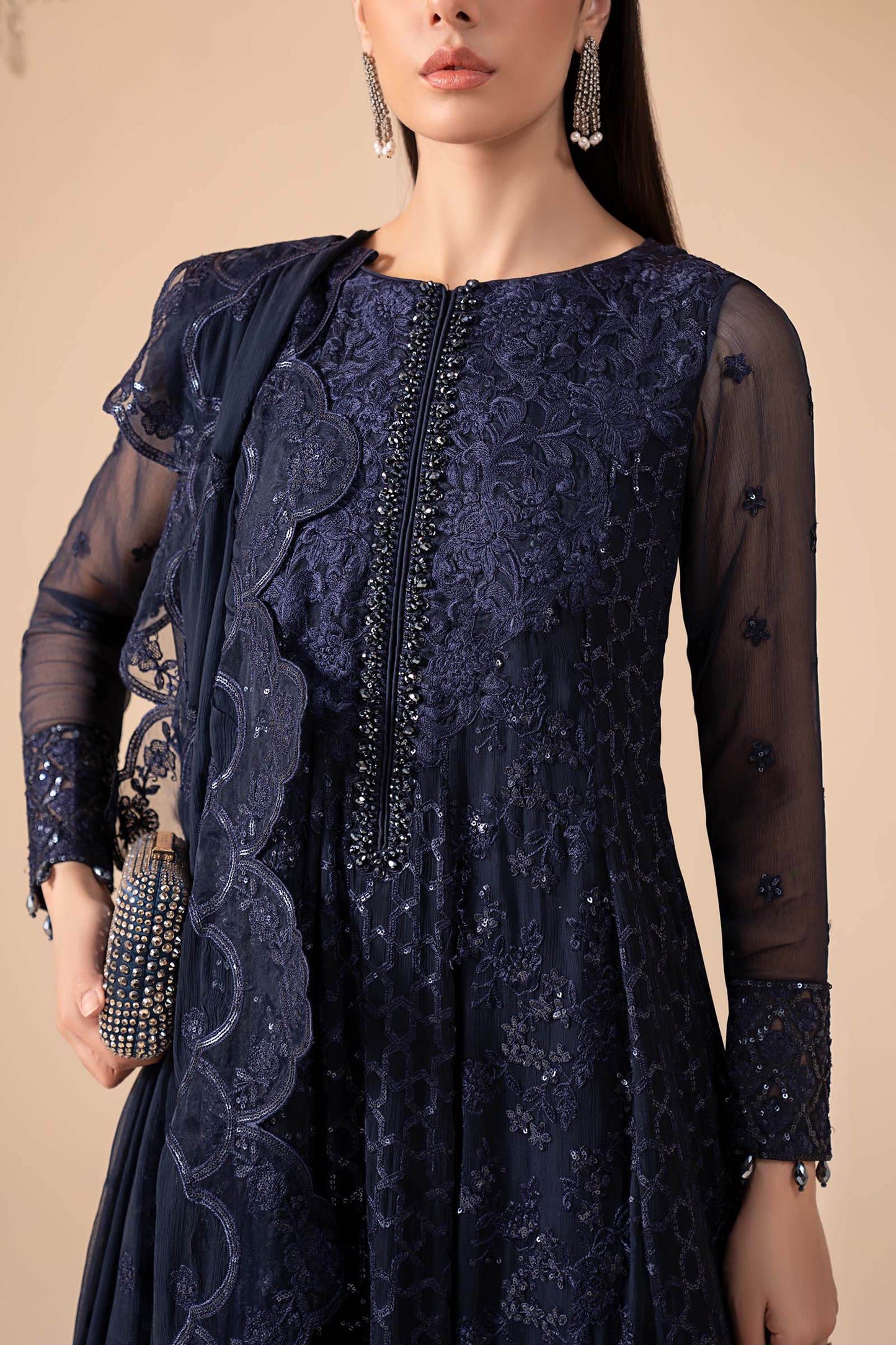 3 Piece Embroidered Chiffon Suit
