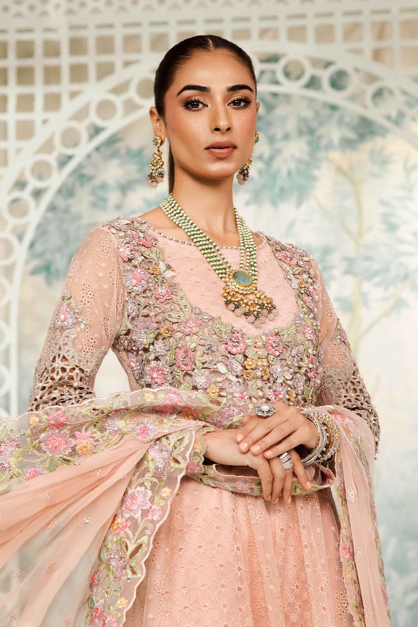 3 Piece Embroidered Organza Suit