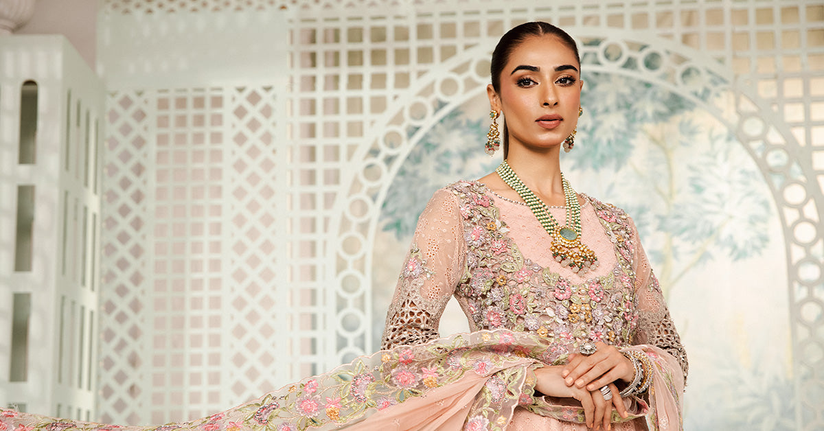 3 Piece Embroidered Organza Suit