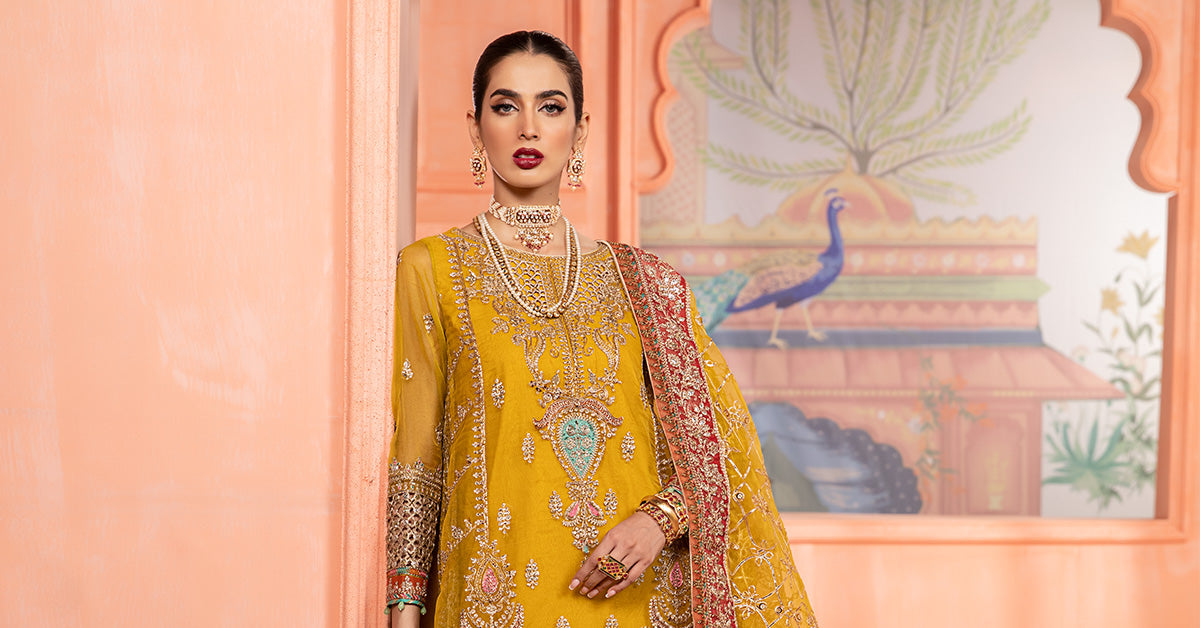 3 Piece Embroidered Organza Suit