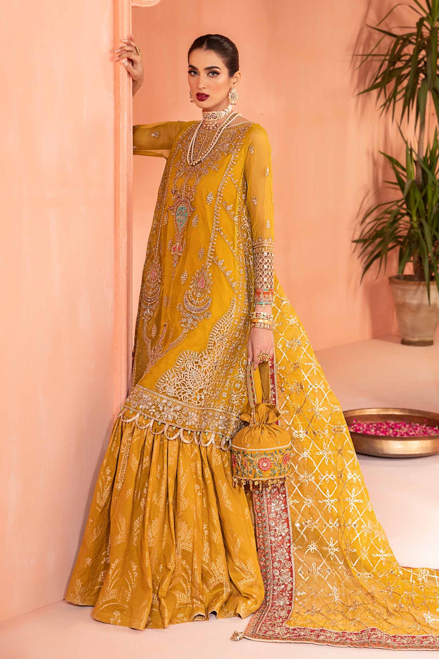 3 Piece Embroidered Organza Suit