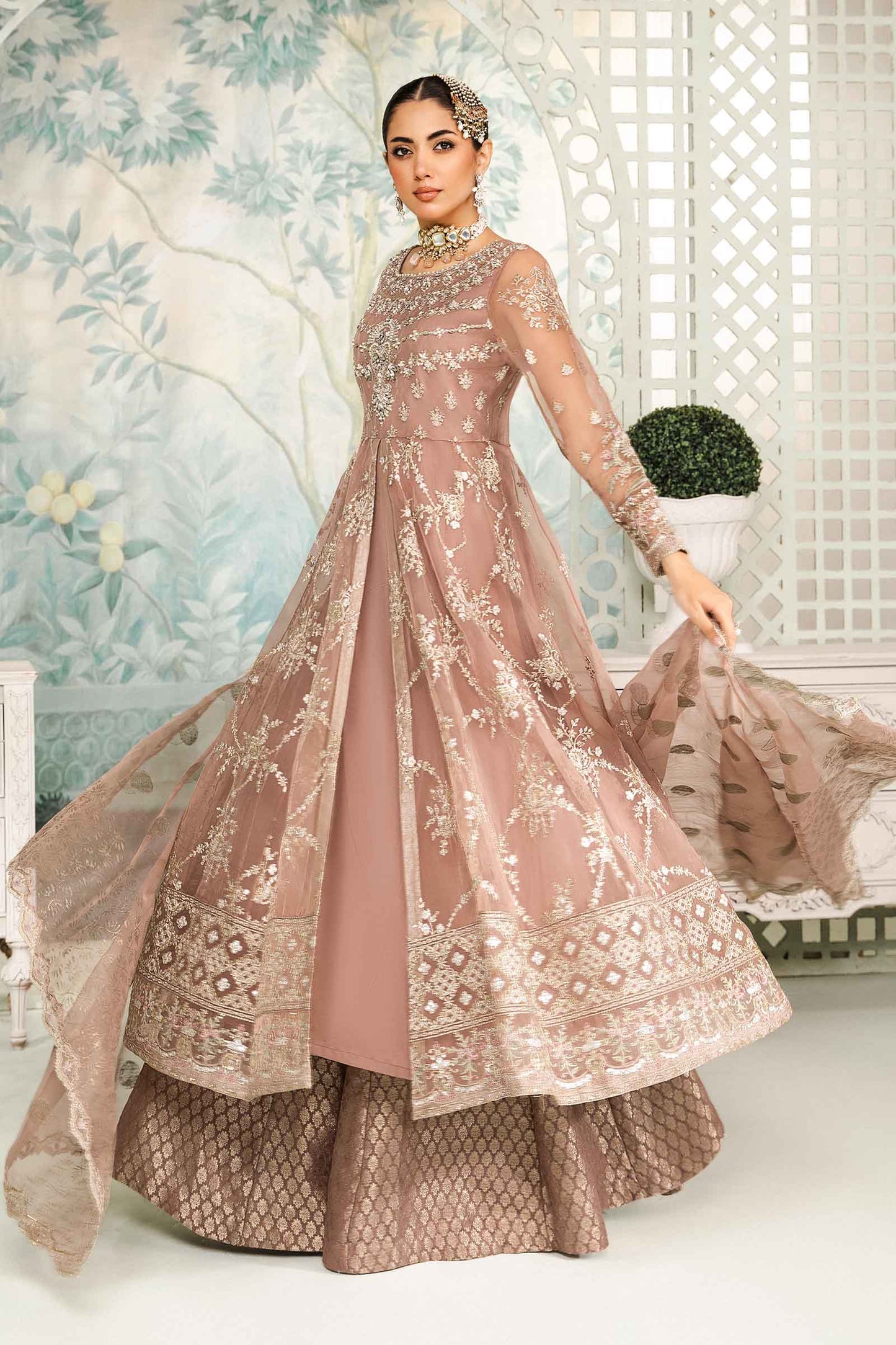 3 Piece Embroidered Organza Suit