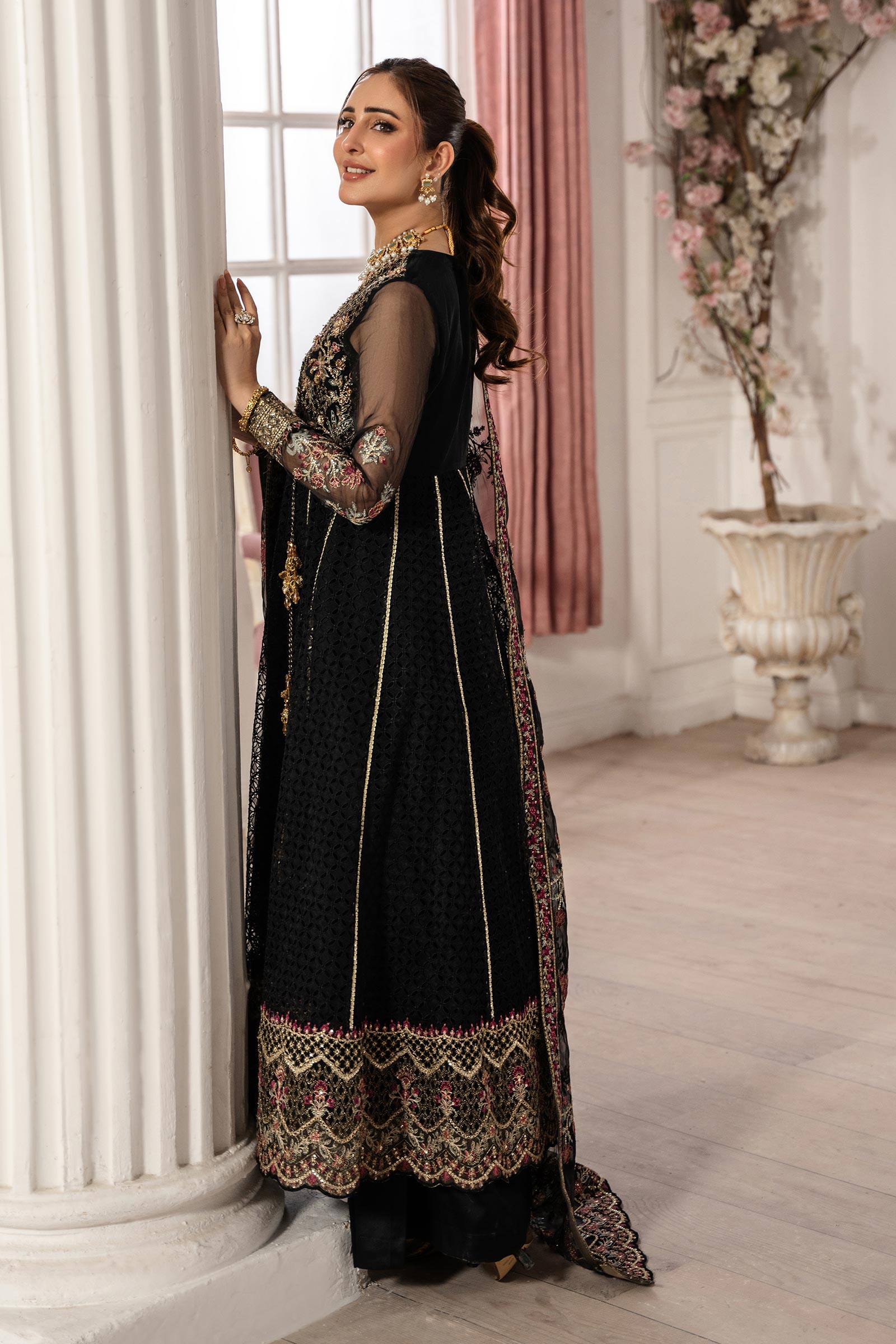 3 Piece Embroidered Organza Suit