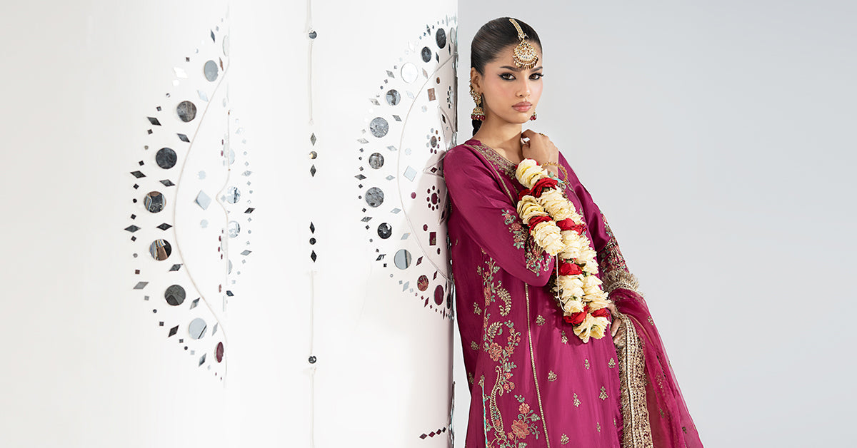 3 Piece Embroidered Raw Silk Suit