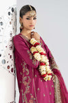 3 Piece Embroidered Raw Silk Suit