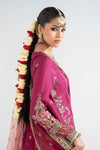 3 Piece Embroidered Raw Silk Suit