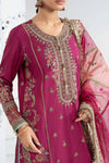3 Piece Embroidered Raw Silk Suit