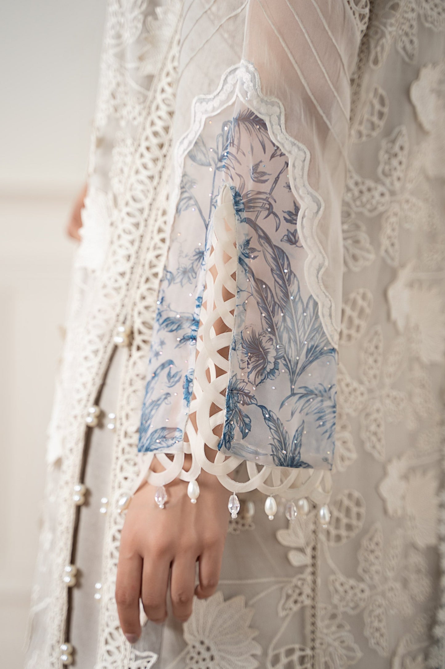 3 Piece Embroidered Organza Suit