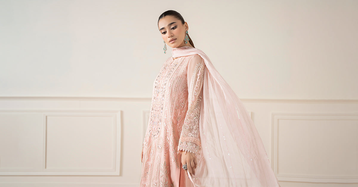 3 Piece Embroidered Chiffon Suit