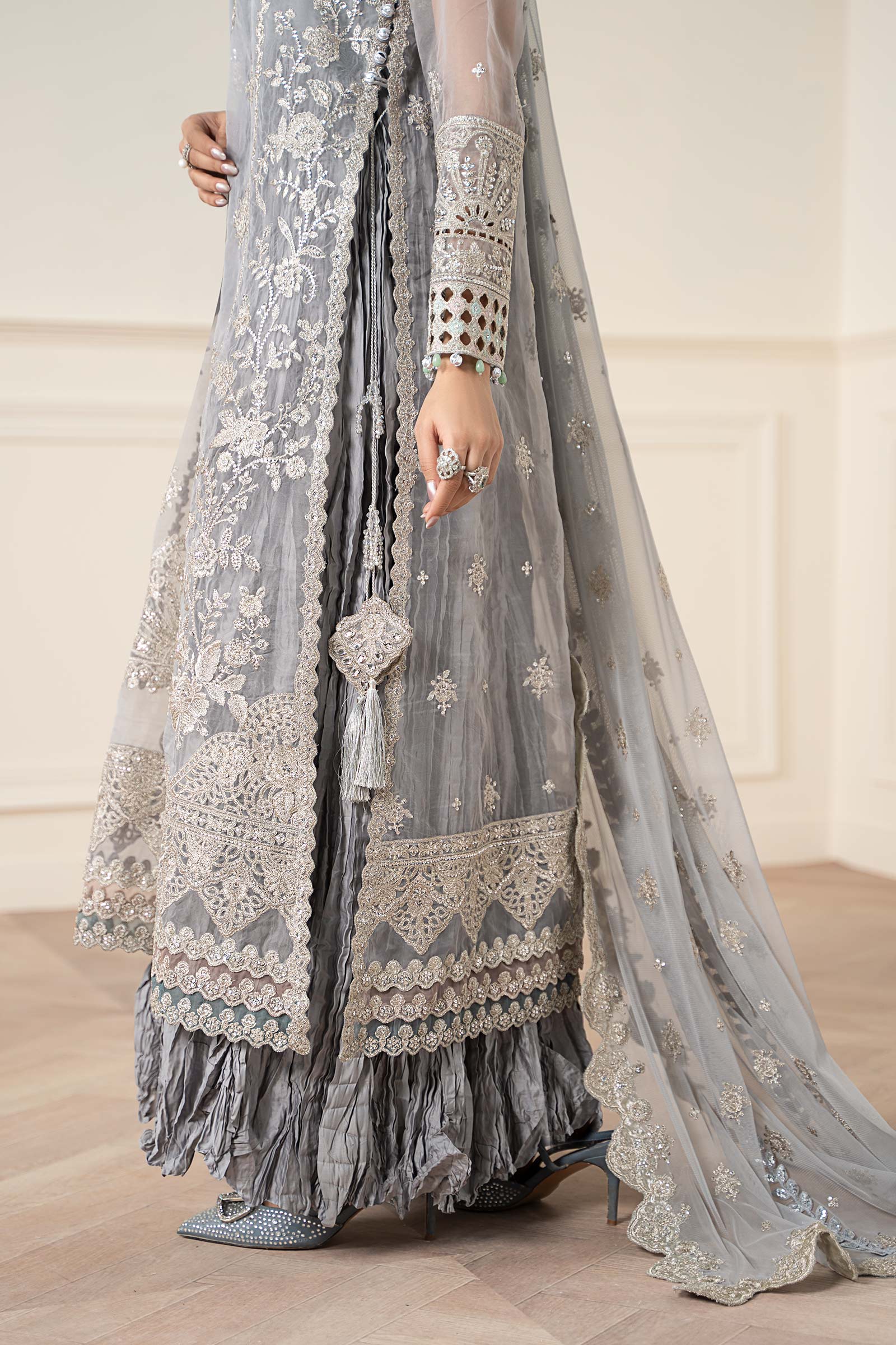 3 Piece Embroidered Organza Suit