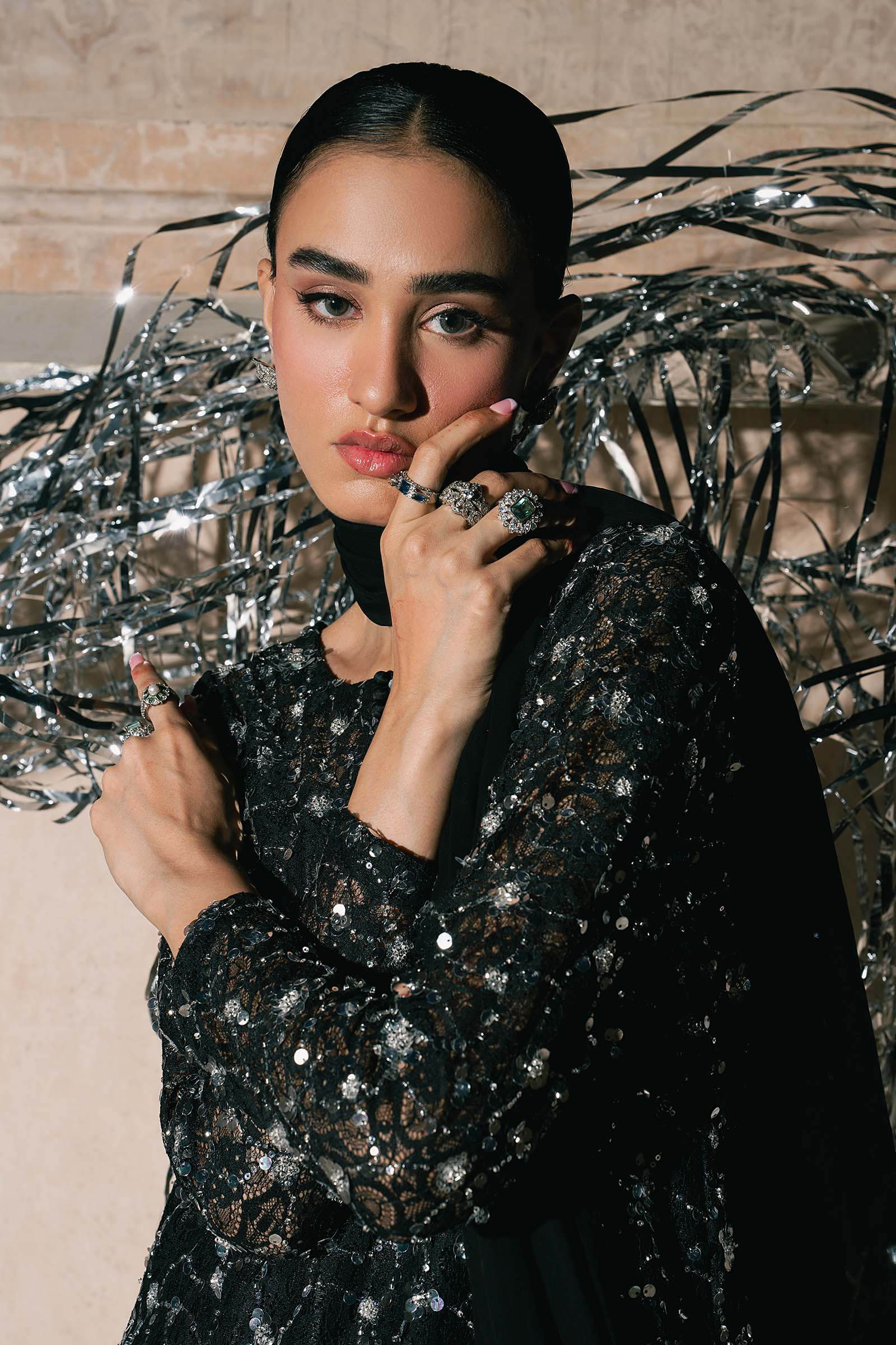 3 Piece Embroidered Net Suit