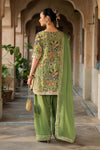 3 Piece Embroidered Raw Silk Suit