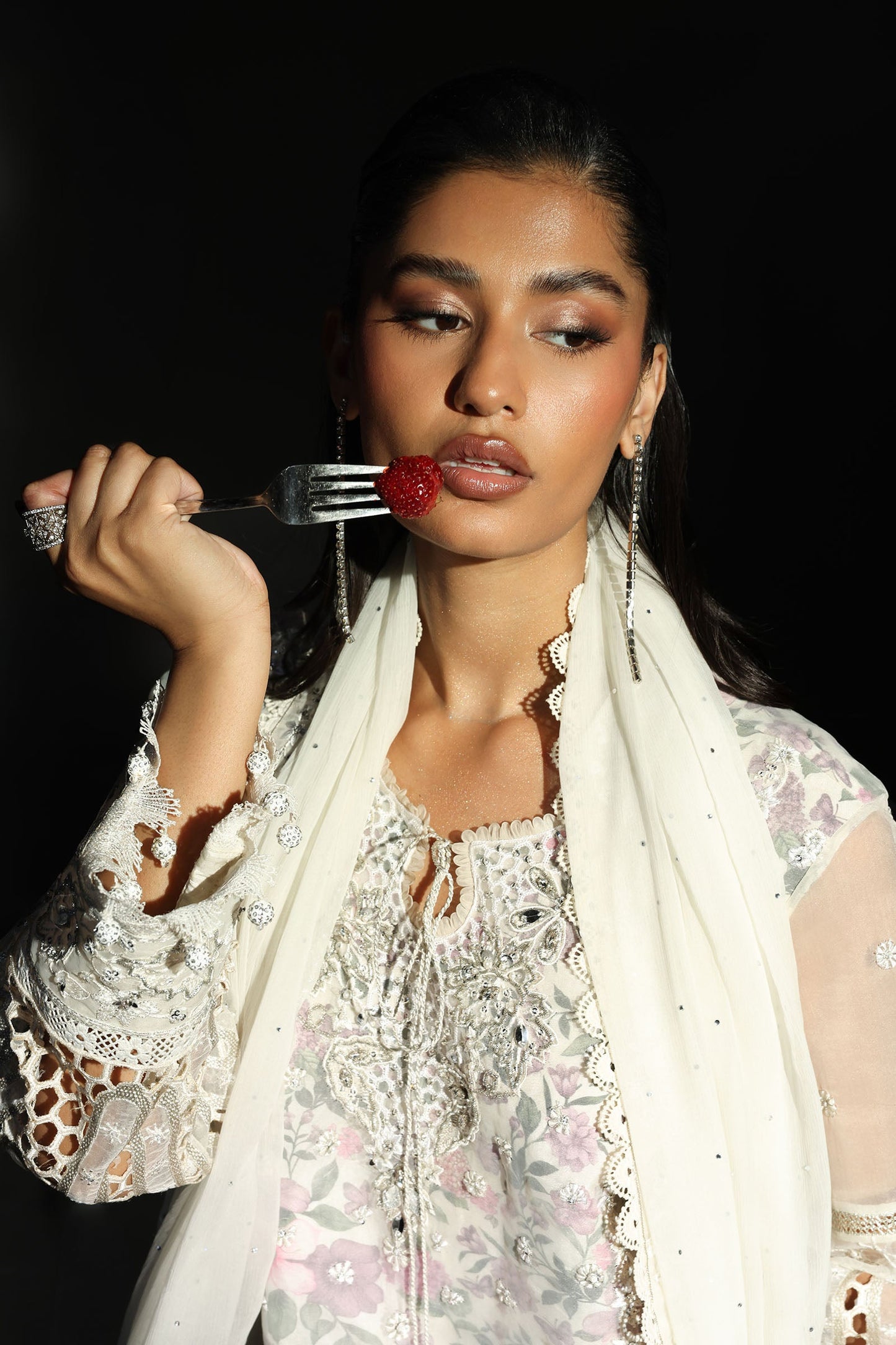 3 Piece Embroidered Organza Suit