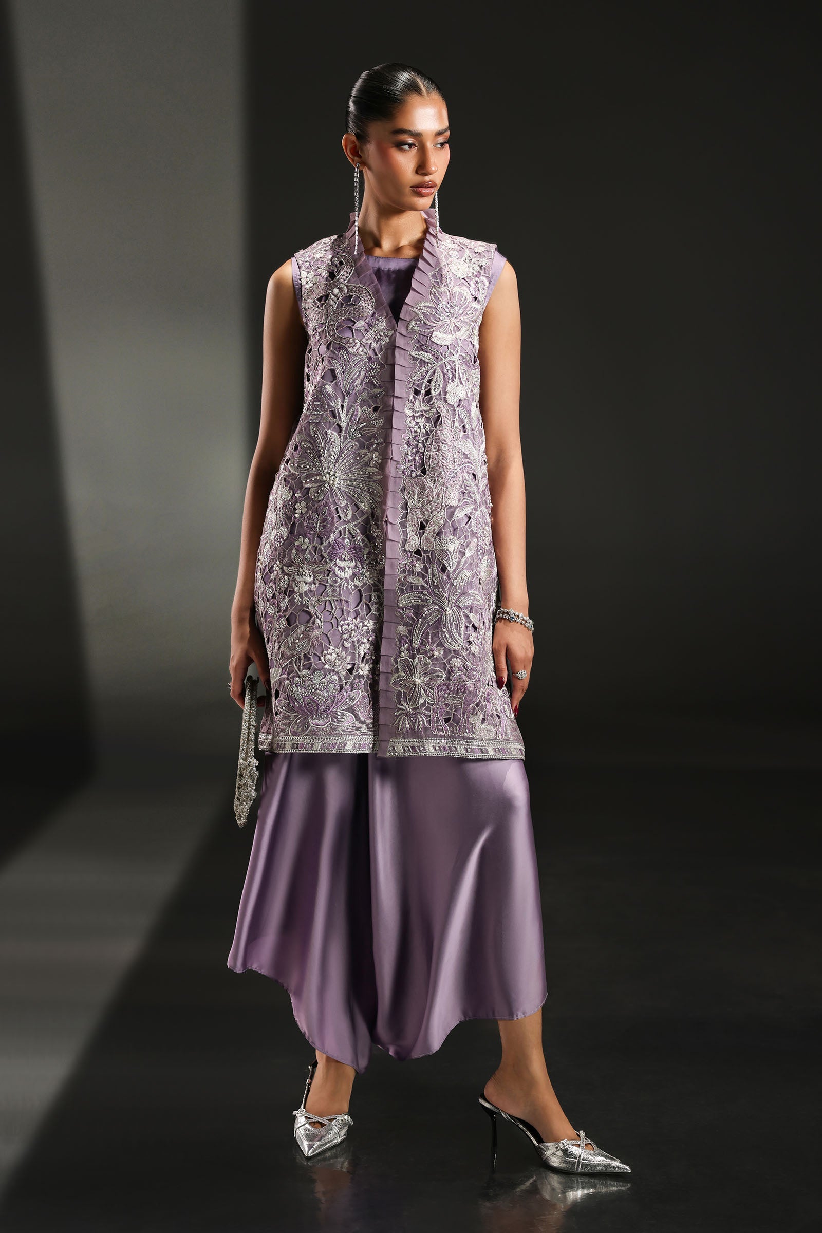 3 Piece Embroidered Organza Suit