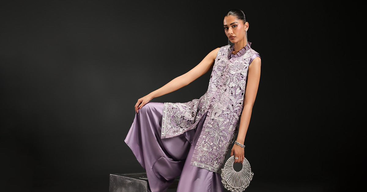3 Piece Embroidered Organza Suit