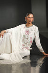 3 Piece Embroidered Raw Silk Suit