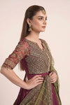 3 Piece Embroidered Raw Silk Suit