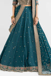 3 Piece Embroidered Raw Silk Suit