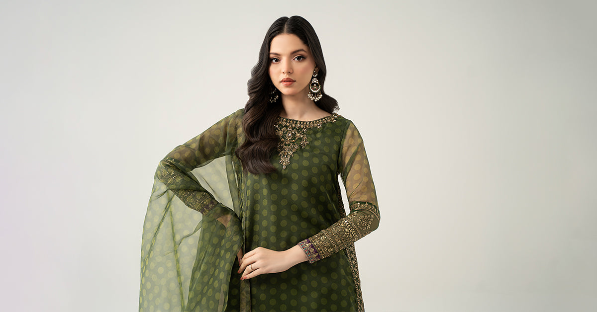 3 Piece Embroidered Suit | SF-EF23-08R1