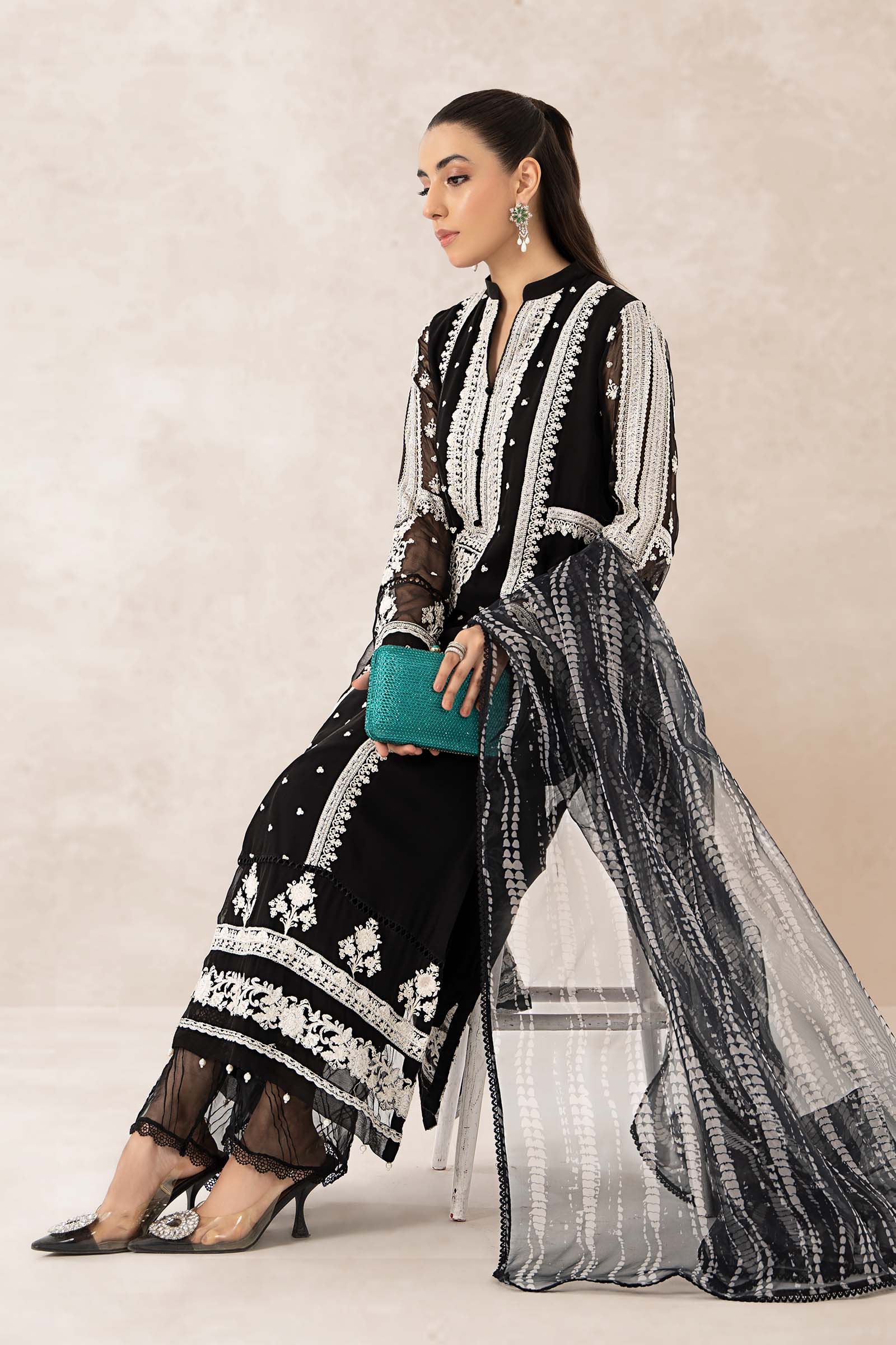 3 Piece Embroidered Suit