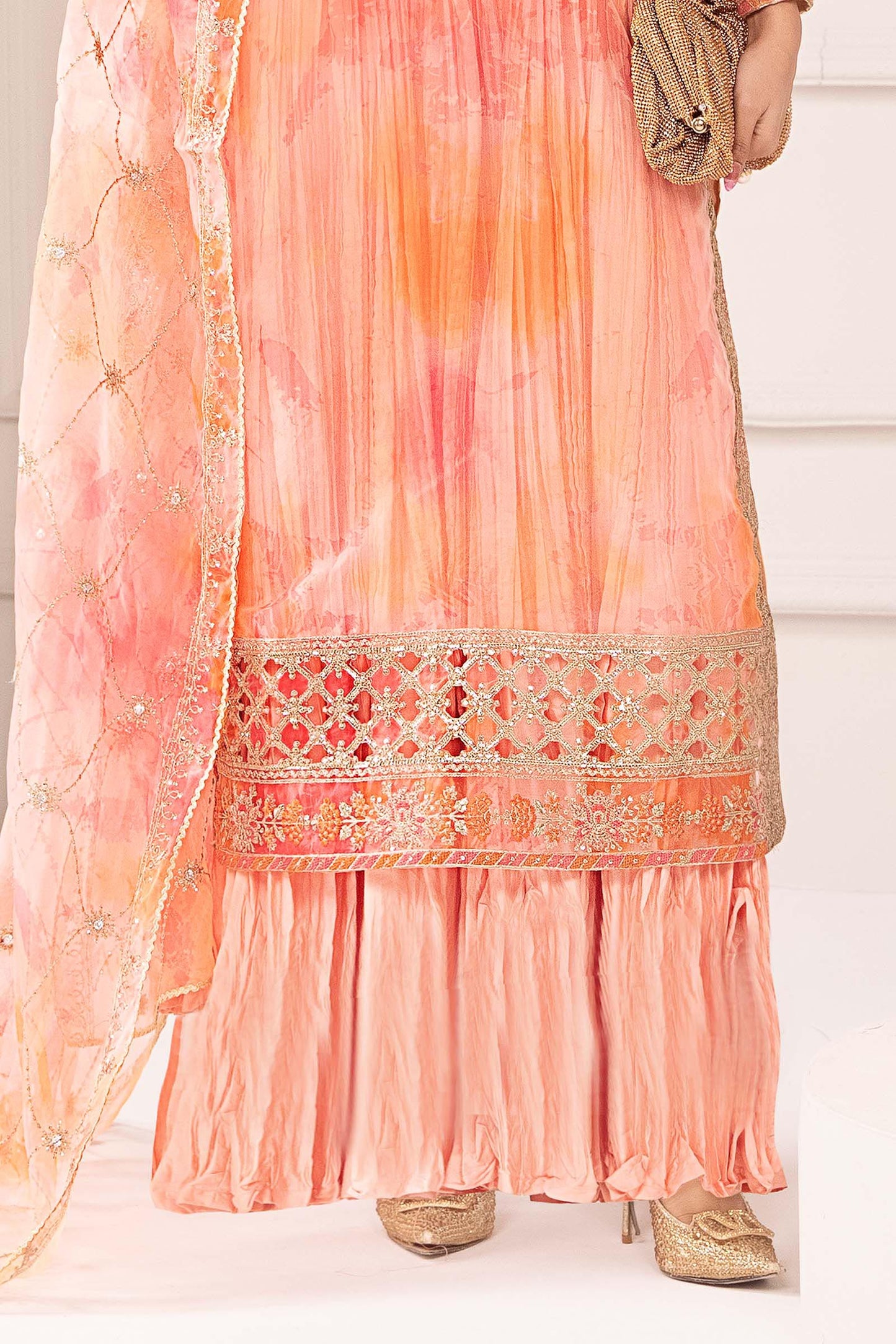 3 Piece Embroidered Organza Suit