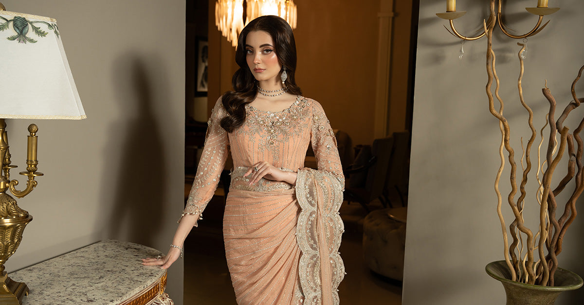 Embroidered Chiffon Saree